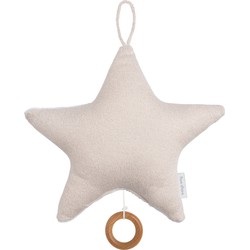 Baby's Only Gebreid baby Muziekdoosje - Muziekhanger ster Sparkle - Goud-Ivoor Mêlee - Met subtiel glittertje