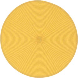 Unique Living - Placemat Daisy - Rond - Rotan - Geel - Ø 38cm