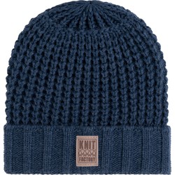 Knit Factory Robin Gebreide Muts Heren & Dames - Big Beanie - Jeans - One Size
