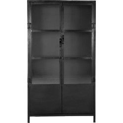 Boekenkast Zwart Metaal - 2-deurs - 100x43x180cm - Big - Giga Meubel