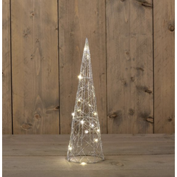 Metal Cone Silver 40Cm 20Led Warm White - 50Cm Clear Le