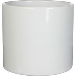 Mica Decorations Bloempot - wit - glans - keramiek - 32 x 31 cm - Plantenpotten