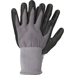 Tuin/werkhandschoenen grijs/zwart 6 paar maat L - Werkhandschoenen