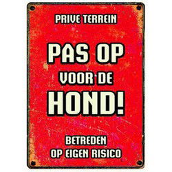 PLENTY GIFTS WAAKBORD BLIK PAS OP VOOR DE HOND 15X21 CM