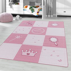 Tapijtenloods Play Vloerkleed Kinderkamer Little Princess Laagpolig Roze- 160x230 CM