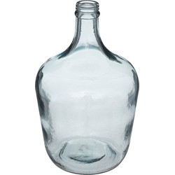 Atmosphera bloemenvaas Olijfolie Fles model - blauw transparant - glas - H30 x D18 cm - Vazen