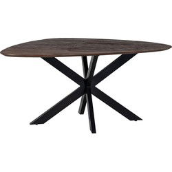 Eettafel Kiezelvorm Bruin 160cm - Matrix-Poot - Tafel Owen