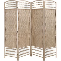 LW Collection LW Collection Kamerscherm 4 panelen rotan beige 170x160cm - paravent - scheidingswand