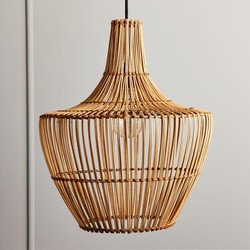 Groenovatie Rotan / Rieten Hanglamp, Handgemaakt, Naturel, Rond, ⌀40 cm