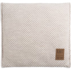 Knit Factory Lynn Sierkussen - Beige - 50x50 cm - Inclusief kussenvulling