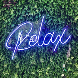 Groenovatie LED Neon Verlichting Bord "Relax", Incl. Adapter, 70x44cm, Blauw