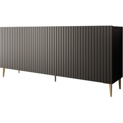 Meubella Dressoir King - 180 cm - Mat zwart