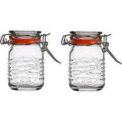 Urban Living Weckpotje/inmaakpotje - 2x - mini - 70 ml - glas - met beugelsluiting - D5 x H8 cm - Weckpotten