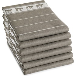 DDDDD Theedoek Zwart Bont Taupe (6 stuks)