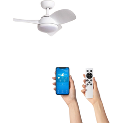 Plafondventilator Olivia met verlichting - Ø76cm - 6 snelheden - Afstandsbediening - Wit