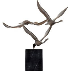 A BRONZE SCULPTURE OF TREE FLYING GEESE