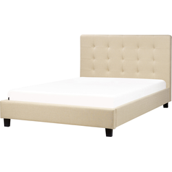 Beliani ROCHELLE - Tweepersoonsbed-Beige-Polyester