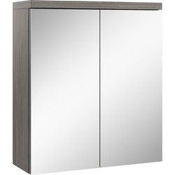 Badplaats Spiegelkast Toledo 60 x 20 x 60 cm - Grijs Eiken - Badkamerkast Badkamer