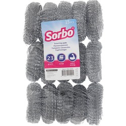 Sorbo pannenspons - 15x - 23 grams - extra sterk - metaalsponsjes - Sponzen