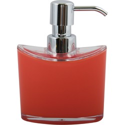 MSV Zeeppompje/dispenser Aveiro - PS kunststof - rood/zilver - 11 x 14 cm - 260 ml - Zeeppompjes