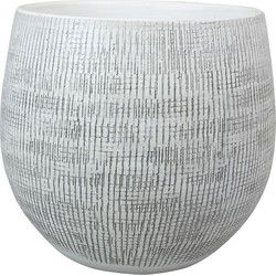 Ter Steege Plantenpot - moderne look - wit - keramiek - 26 x 25 cm - Plantenpotten