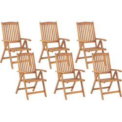 Beliani JAVA - Tuinstoel-Lichte houtkleur-Acaciahout