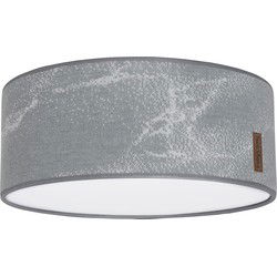 Baby's Only Gebreide Plafondlamp babykamer - Plafonnière Marble - Grijs/Zilvergrijs - Ø35 cm - Inclusief pendel - E27 fitting - 13 watt