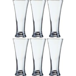 Arcoroc pilsener bierglazen voor witbier/rosebier - 6x stuks - 330 ml - Bierglazen