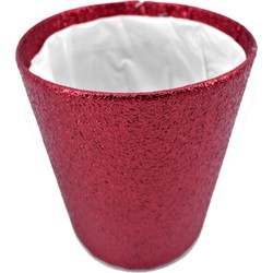 Gerimport Plantenmand - glitter rood - bloempot - 15 x 14 cm - Kerststukje - Plantenpotten