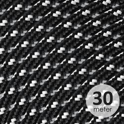 ROL 30 Meter strijkijzersnoer ZWART - WIT 3D EFFECT 3X0.75mm
