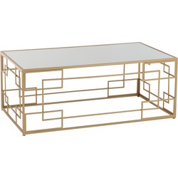 J-line - Salontafel Lijnen Metaal/glas Goud - 120x66x47.5cm