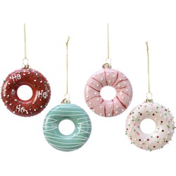 Donut glas l2.5b8h8.5 cm multi a4 kerst - Decoris