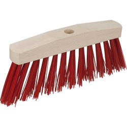 Brumag Bezemkop - Elaston - rood - hout - hard - 30 cm - 24mm - straatbezem/buitenbezem - Bezem