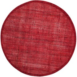 Home Delight Placemat Linnen rond donker rood set/6 - Default Title