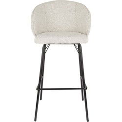 Barkruk Beige Stof - Zonder Armleuning - Zithoogte 75cm - Joa - Set van 2