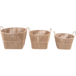 Present Time - Basket Set Store, Set of 3 - Naturel