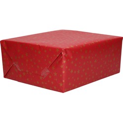 2x Rollen inpakpapier/cadeaupapier Kerst print bordeaux rood 2,5 x 0,7 meter 70 grams luxe kwaliteit - Cadeaupapier