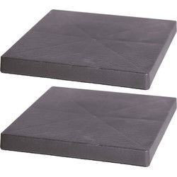 Prosperplast Plantenonderzetter - 2x - vierkant - 40 cm - antraciet - Planten onderzetter
