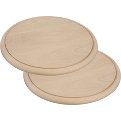 Set van 6x stuks houten serveerplankjes rond 25 cm - Serveerplanken