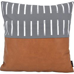 Vida Nova #3 | 45 x 45 cm | Kussenhoes | Katoen / PU Leder