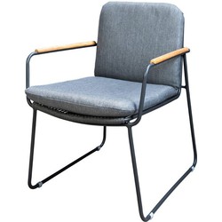 Serra dining chair aluminium dark grey/rope dark grey/mixed grey AW
