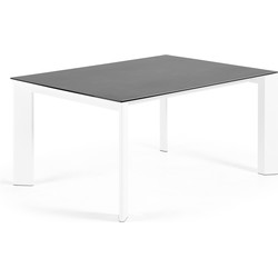 Kave Home - Axis uitschuifbare tafel van porselein met l witte poten 160 (220) cm
