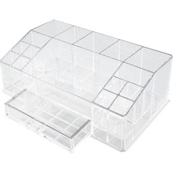 Decopatent® XL Make up Organizer met 16 Vakken & 1 Lade - Makeup Organizer Transparant - Sieraden Make-up - Cosmetica Opbergdoos