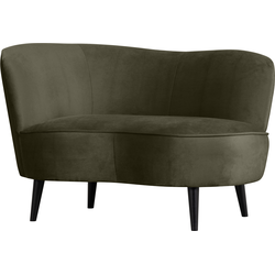 WOOOD Sara Loungefauteuil Links - Velvet - Warm groen - 71x112x81