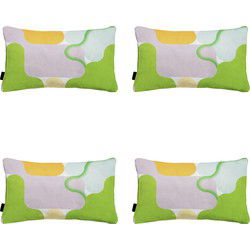 Madison -  Sierkussen Grafi lila - Ca. 30x50 cm - Set van 4
