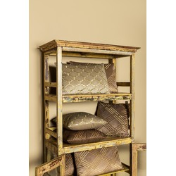 PTMD Lizze Sierkussen - 60x3x60 cm - Fluweel - Beige
