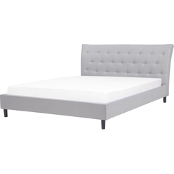 Beliani SAVERNE - Tweepersoonsbed-Grijs-Polyester