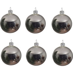 Decoris kerstballen - 6x st - zilver - D8 cm - glas - Kerstbal