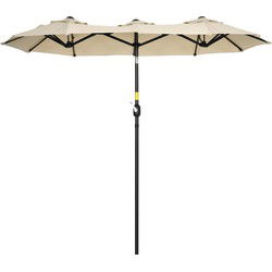 4goodz Outsunny Duo-parasol 295x152 cm - brede parasol - Zand