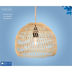 Hanglamp wicker LED warm wit II - Lumineo